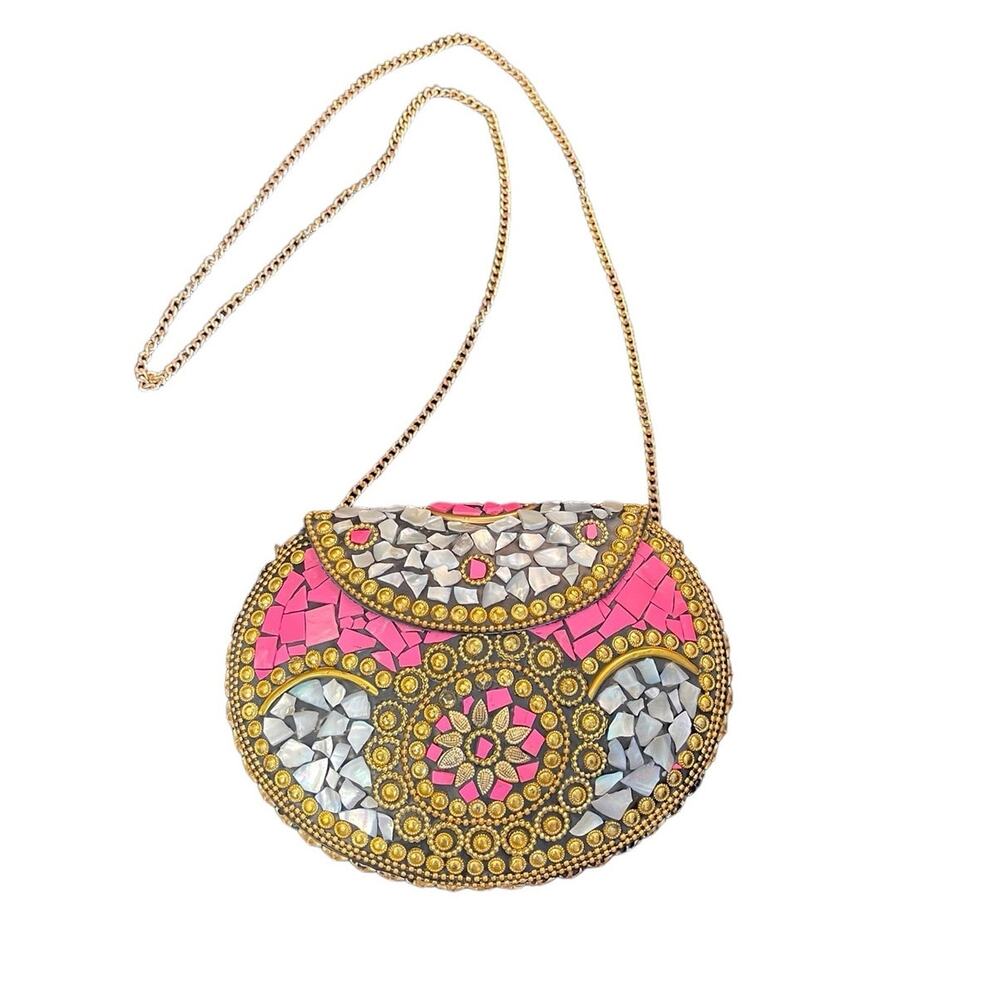 RAMLA Beverly Hills Mosaic Convertible Crossbody Clutch Bag NEW